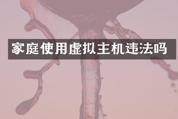 家庭使用虚拟主机违法吗