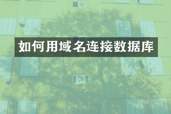 如何用域名连接数据库
