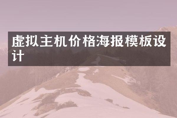 虚拟主机价格海报模板设计