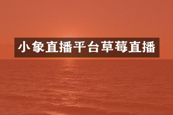小象直播平台草莓直播