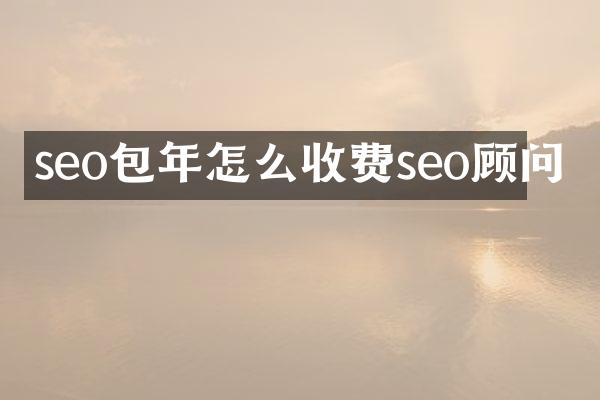 seo包年怎么收费seo顾问