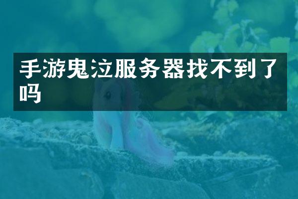 手游鬼泣服务器找不到了吗