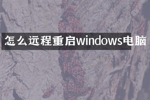 怎么远程重启windows电脑