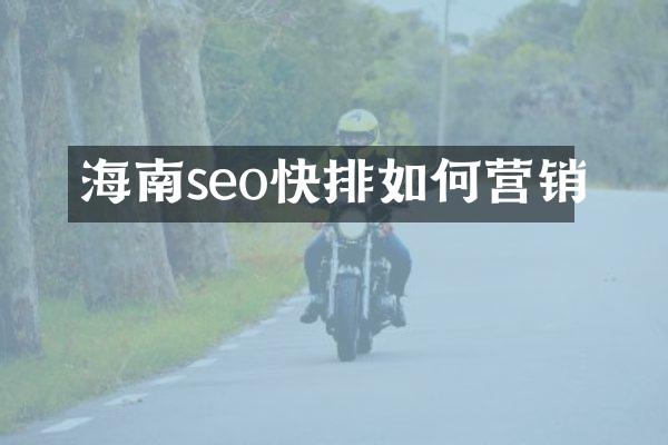 海南seo快排如何营销
