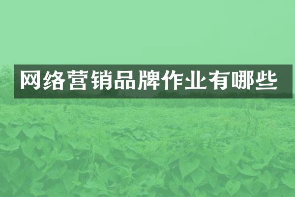 网络营销品牌作业有哪些