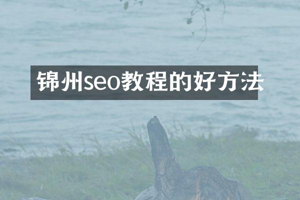 锦州seo教程的好方法