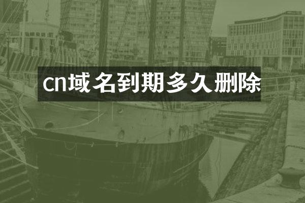 cn域名到期多久删除