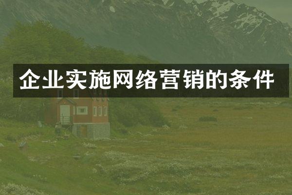 企业实施网络营销的条件