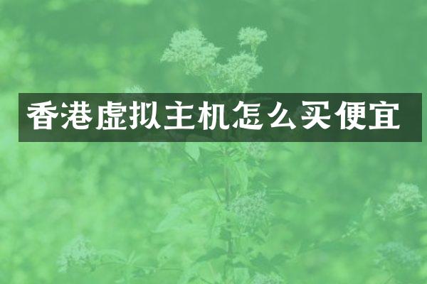 香港虚拟主机怎么买便宜
