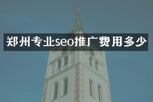 郑州专业seo推广费用多少