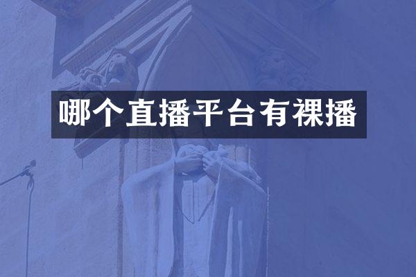 哪个直播平台有裸播