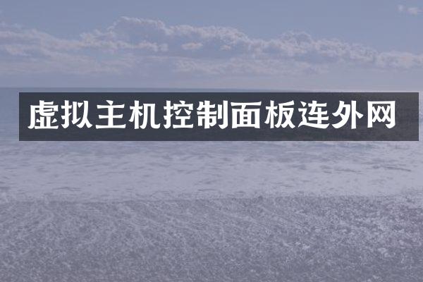 虚拟主机控制面板连外网