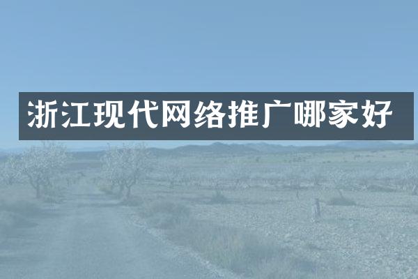 浙江现代网络推广哪家好