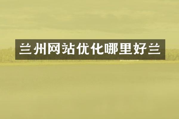 兰州网站优化哪里好兰