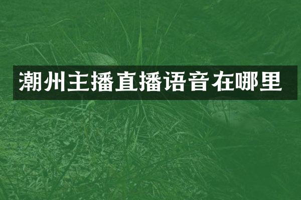 潮州主播直播语音在哪里