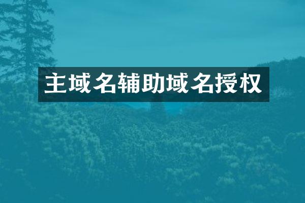 主域名辅助域名授权