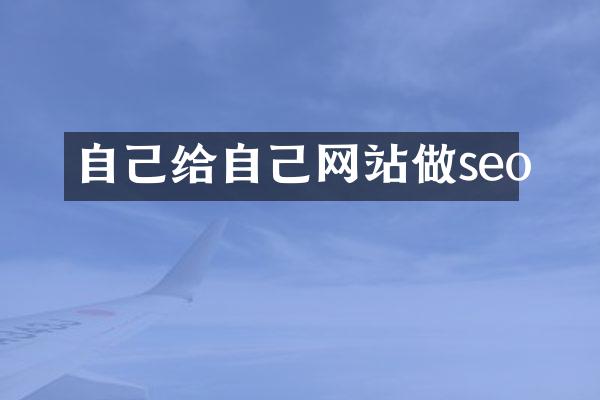 自己给自己网站做seo