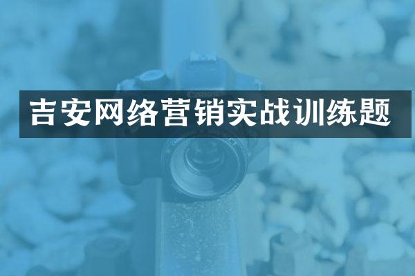 吉安网络营销实战训练题