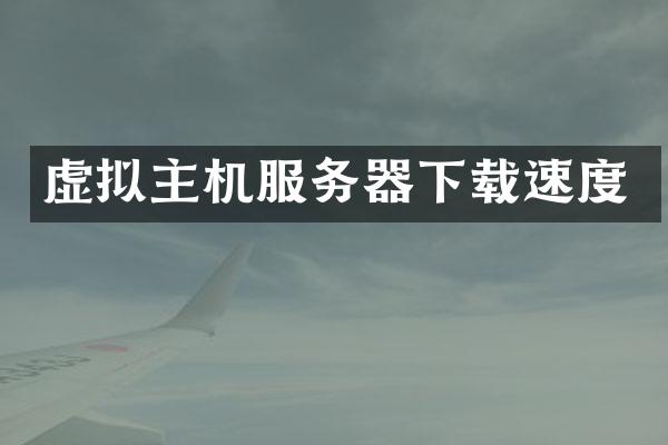 虚拟主机服务器下载速度