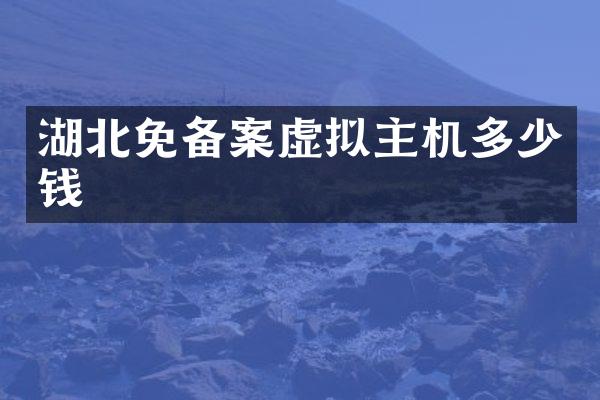 湖北免备案虚拟主机多少钱