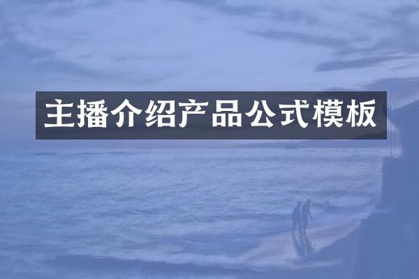 主播介绍产品公式模板