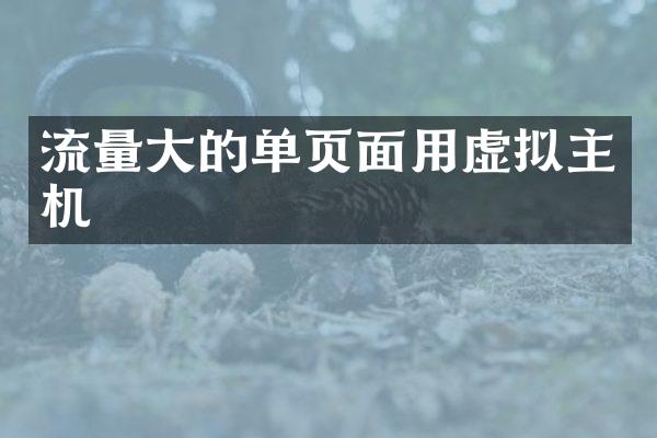 流量大的单页面用虚拟主机