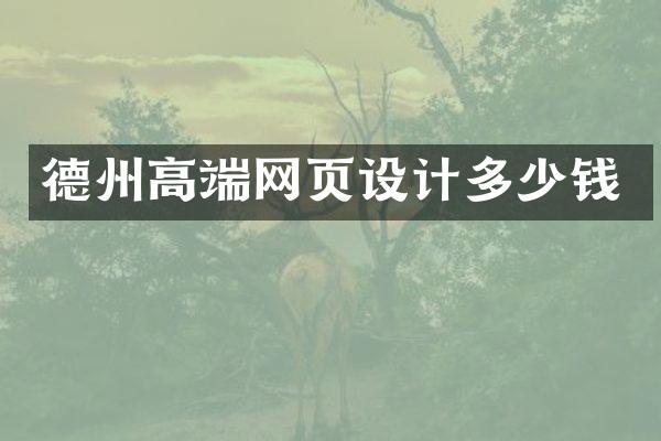 德州高端网页设计多少钱