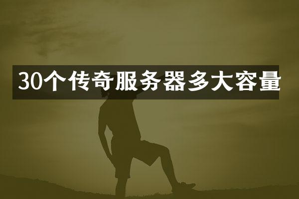 30个传奇服务器多大容量