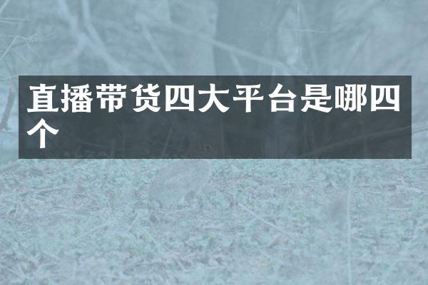 直播带货四大平台是哪四个