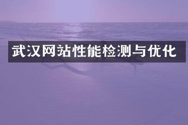 武汉网站性能检测与优化