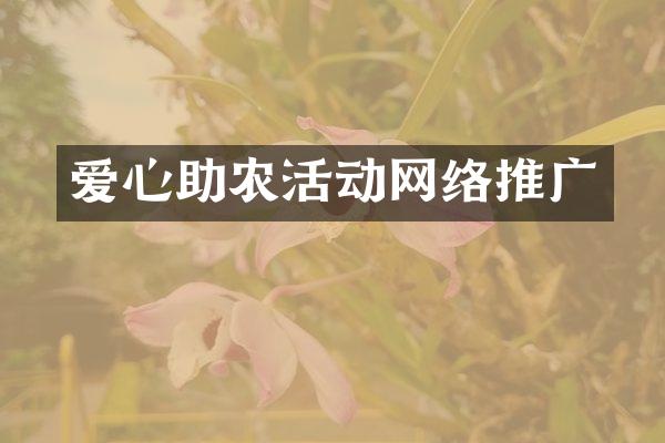 爱心助农活动网络推广