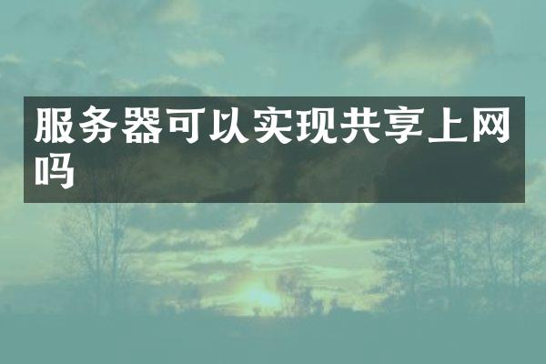 服务器可以实现共享上网吗