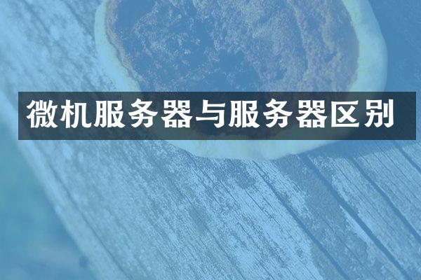 微机服务器与服务器区别