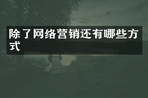 除了网络营销还有哪些方式