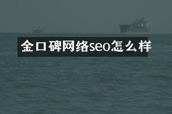 金口碑网络seo怎么样