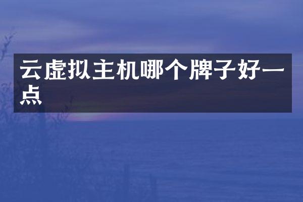 云虚拟主机哪个牌子好一点