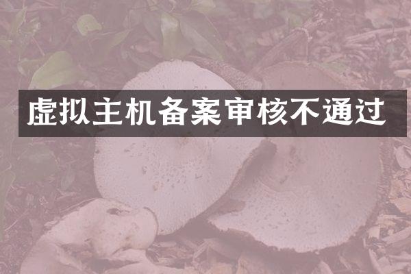 虚拟主机备案审核不通过