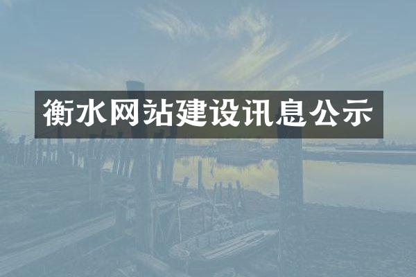 衡水网站建设讯息公示