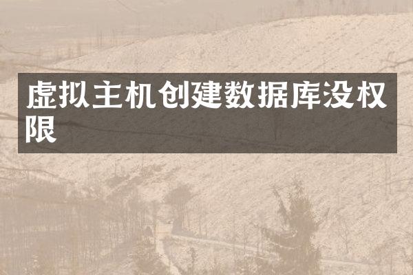 虚拟主机创建数据库没权限