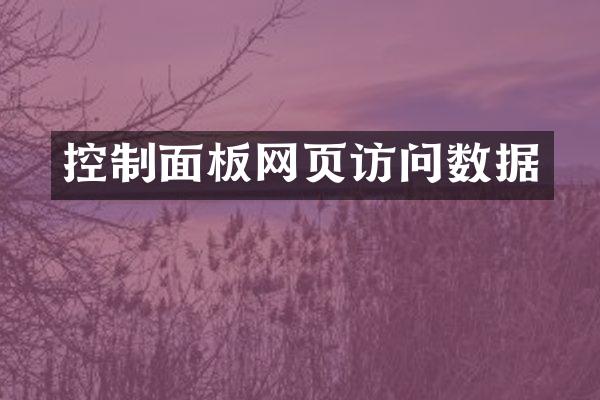 控制面板网页访问数据