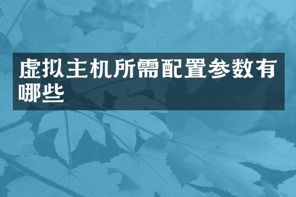 虚拟主机所需配置参数有哪些