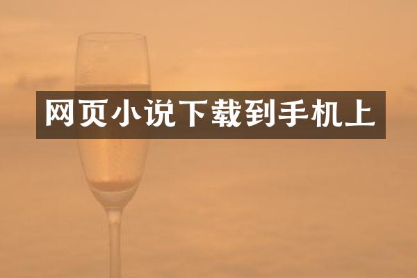 网页小说下载到手机上