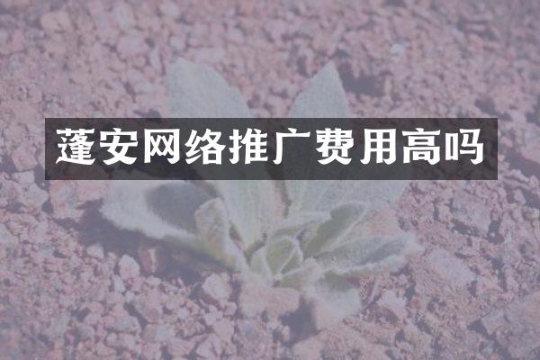 蓬安网络推广费用高吗