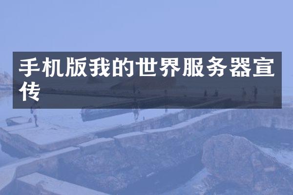 手机版我的世界服务器宣传