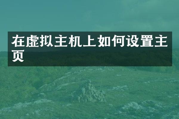 在虚拟主机上如何设置主页