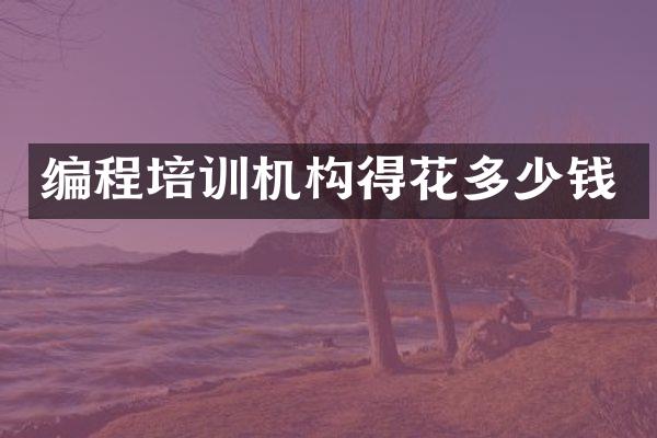 编程培训机构得花多少钱