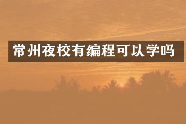 常州夜校有编程可以学吗