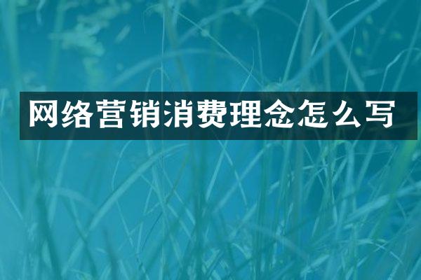 网络营销消费理念怎么写