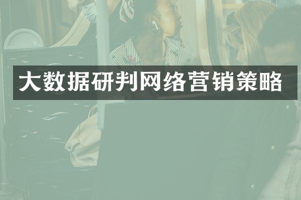 大数据研判网络营销策略