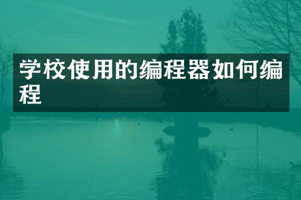 学校使用的编程器如何编程